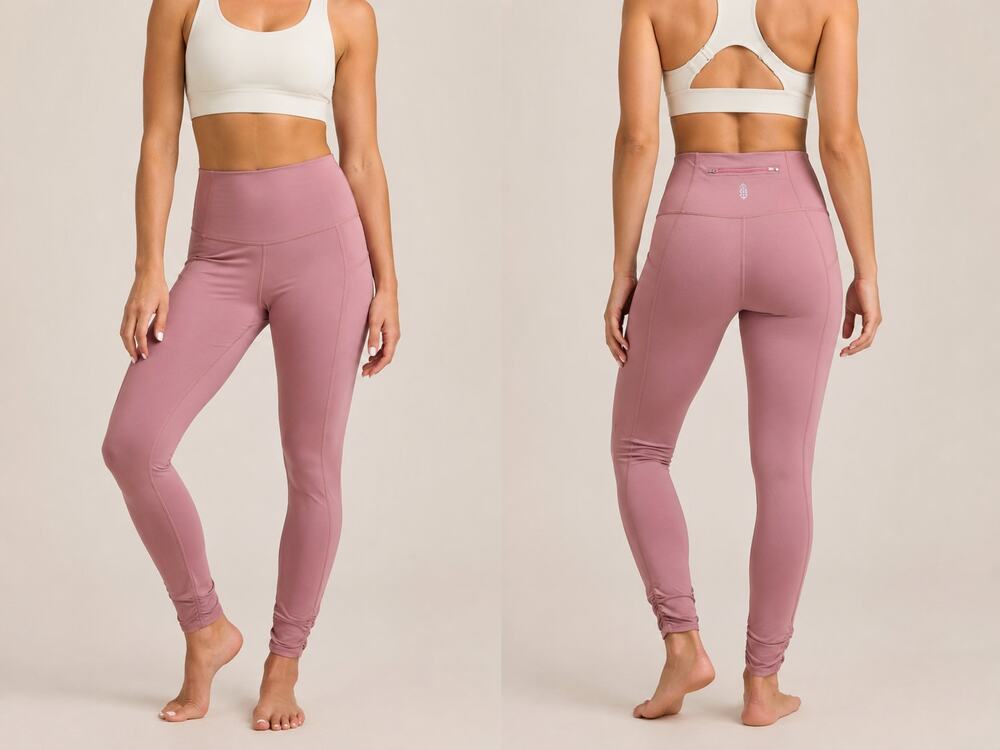 Free People Movement Out of Your League Ruched Leggings Rose Pink XS Athletisure